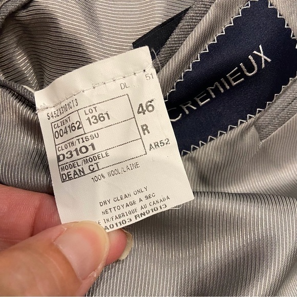 Cremieux Loro Piana Blazer 46R Gray Jacket - Picture 9 of 13